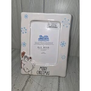Rae Dunn Frosty The Snowman Merry Christmas Photo Frame 4X6 New Holiday Festive